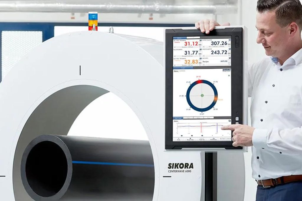 The Sikora CENTERWAVE 6000 sets a new benchmark in in-line, non-contact dimensional measurement of plastic pipes making it an indispensable for extrusion lines.